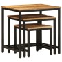 Stackable tables, set of 3, made of solid rough mango wood. by , Side tables - Ref: Foro24-376042, Price: 97,43 €, Discount: %