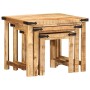 Stackable tables, set of 3, made of solid rough mango wood. by , Side tables - Ref: Foro24-376040, Price: 113,23 €, Discount: %