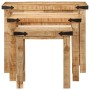 Stackable tables, set of 3, made of solid rough mango wood. by , Side tables - Ref: Foro24-376040, Price: 113,23 €, Discount: %