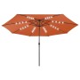 Garden umbrella with LED lights metal pole 400cm terracotta by vidaXL, Umbrellas - Ref: Foro24-312535, Price: 93,51 €, Discou...