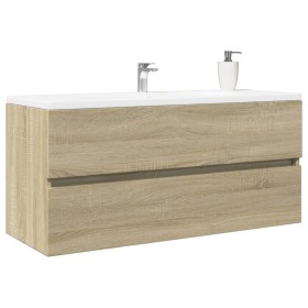 Bathroom sink cabinet in Sonoma oak wood, 100x38.5x45 cm by , Bathroom furniture - Ref: Foro24-849639, Price: 74,85 €, Discou...