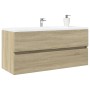 Bathroom sink cabinet in Sonoma oak wood, 100x38.5x45 cm by , Bathroom furniture - Ref: Foro24-849639, Price: 71,27 €, Discou...