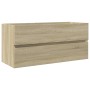 Mueble de lavabo de baño madera roble Sonoma 100x38,5x45 cm de , Muebles de baño - Ref: Foro24-849639, Precio: 64,99 €, Descu...