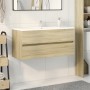 Mueble de lavabo de baño madera roble Sonoma 100x38,5x45 cm de , Muebles de baño - Ref: Foro24-849639, Precio: 64,99 €, Descu...