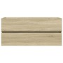 Mueble de lavabo de baño madera roble Sonoma 100x38,5x45 cm de , Muebles de baño - Ref: Foro24-849639, Precio: 64,99 €, Descu...