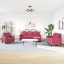 Set of sofas with 4 pieces of red velvet cushions by , Sofas - Ref: Foro24-3278365, Price: 676,68 €, Discount: %