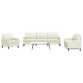 4-piece cream velvet sofa set with cushions by , Sofas - Ref: Foro24-3278449, Price: 721,33 €, Discount: %