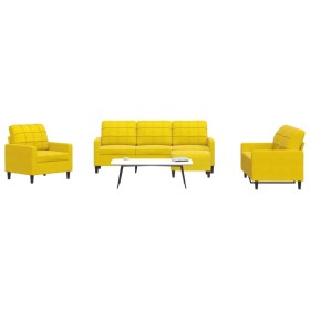 Set of sofas with 4 pieces of yellow velvet cushions by , Sofas - Ref: Foro24-3278367, Price: 659,63 €, Discount: %