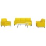 Sofagarnitur mit 4 Teilen, gelbem Samt und Kissen von , Sofas - Ref: Foro24-3278367, Preis: 659,63 €, Rabatt: %