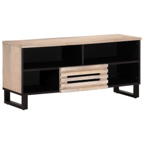 Mueble de TV madera maciza de mango 100x34x46 cm de , Almacenamiento para CD y DVD - Ref: Foro24-377517, Precio: 132,99 €, De...