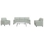 3-piece light gray velvet sofa set with cushions by , Sofas - Ref: Foro24-3278371, Price: 619,40 €, Discount: %