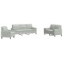 3-piece light gray velvet sofa set with cushions by , Sofas - Ref: Foro24-3278371, Price: 619,40 €, Discount: %