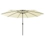 Garden umbrella with LED lights metal pole 400 cm sand by vidaXL, Umbrellas - Ref: Foro24-312530, Price: 101,87 €, Discount: %