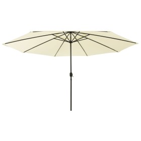 Garden umbrella with LED lights metal pole 400 cm sand by vidaXL, Umbrellas - Ref: Foro24-312530, Price: 99,99 €, Discount: %