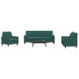 Dreiteiliges Sofaset mit dunkelgrünen Samtkissen. von , Sofas - Ref: Foro24-3278373, Preis: 664,71 €, Rabatt: %