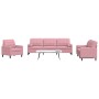 Dreiteiliges Sofaset mit rosa Samtkissen. von , Sofas - Ref: Foro24-3278454, Preis: 691,72 €, Rabatt: %