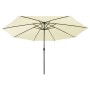 Garden umbrella with LED lights metal pole 400 cm sand by vidaXL, Umbrellas - Ref: Foro24-312530, Price: 101,87 €, Discount: %