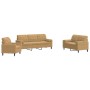 3-piece brown velvet sofa set with cushions by , Sofas - Ref: Foro24-3278378, Price: 643,41 €, Discount: %