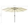 Garden umbrella with LED lights metal pole 400 cm sand by vidaXL, Umbrellas - Ref: Foro24-312530, Price: 101,87 €, Discount: %