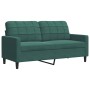 Set of sofas with 4 dark green velvet cushions by , Sofas - Ref: Foro24-3278463, Price: 748,74 €, Discount: %