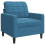 Set of sofas with 4 pieces of blue velvet cushions by , Sofas - Ref: Foro24-3278390, Price: 693,99 €, Discount: %