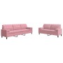 Zweiteiliges Sofaset mit rosa Samtkissen. von , Sofas - Ref: Foro24-3278494, Preis: 546,92 €, Rabatt: %