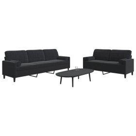 Zweiteiliges Sofaset mit schwarzen Samtkissen. von , Sofas - Ref: Foro24-3278496, Preis: 617,73 €, Rabatt: %