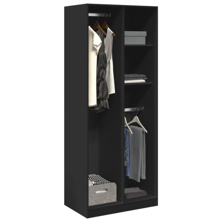 Schwarzer Schrank aus Holzwerkstoff 80x50x200 cm von , Kleiderschränke - Ref: Foro24-3307757, Preis: 183,99 €, Rabatt: %