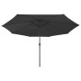 Garden umbrella with LED lights metal pole 400 cm black by vidaXL, Umbrellas - Ref: Foro24-312536, Price: 105,99 €, Discount: %