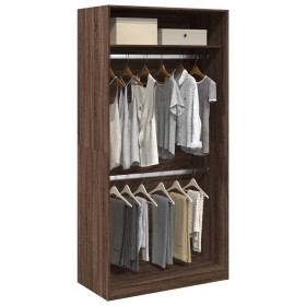 Armario madera contrachapada color roble marrón 100x50x200 cm de , Armarios roperos - Ref: Foro24-3307807, Precio: 179,88 €, ...