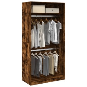 Armario madera contrachapada color roble ahumado 100x50x200 cm de , Armarios roperos - Ref: Foro24-3307805, Precio: 175,99 €,...