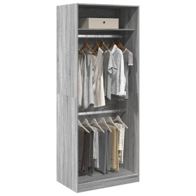 Engineered wood wardrobe in Sonoma grey, 80x50x200 cm. by , Wardrobes - Ref: Foro24-3307797, Price: 171,99 €, Discount: %