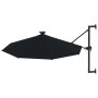 Wall umbrella with LEDs and metal pole 300 cm black by vidaXL, Umbrellas - Ref: Foro24-312528, Price: 118,68 €, Discount: %