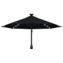 Wall umbrella with LEDs and metal pole 300 cm black by vidaXL, Umbrellas - Ref: Foro24-312528, Price: 118,68 €, Discount: %