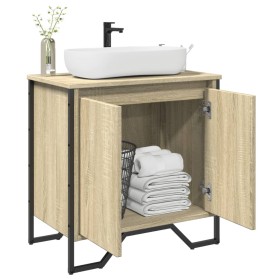 Armario lavabo baño madera ingeniería roble Sonoma 60x35x60 cm de , Muebles de baño - Ref: Foro24-848655, Precio: 64,99 €, De...