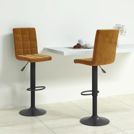 Kitchen stools 2 units brown velvet by , Kitchen stools - Ref: Foro24-335761, Price: 120,43 €, Discount: %