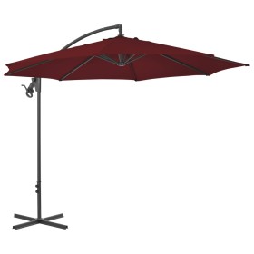 Cantilever umbrella with a 300 cm burgundy red steel pole by vidaXL, Umbrellas - Ref: Foro24-312506, Price: 131,14 €, Discoun...