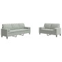 Zweiteiliges Sofaset mit Kissen aus hellgrauem Samt. von , Sofas - Ref: Foro24-3278411, Preis: 480,14 €, Rabatt: %