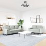 Zweiteiliges Sofaset mit Kissen aus hellgrauem Samt. von , Sofas - Ref: Foro24-3278411, Preis: 480,14 €, Rabatt: %