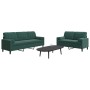 Set of sofas with 2 dark green velvet cushions by , Sofas - Ref: Foro24-3278413, Price: 517,17 €, Discount: %