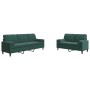 Set of sofas with 2 dark green velvet cushions by , Sofas - Ref: Foro24-3278413, Price: 517,17 €, Discount: %