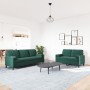 Zweiteiliges Sofaset mit dunkelgrünen Samtkissen. von , Sofas - Ref: Foro24-3278413, Preis: 517,17 €, Rabatt: %