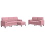 3-piece velvet pink sofa set with cushions by , Sofas - Ref: Foro24-3278424, Price: 576,36 €, Discount: %