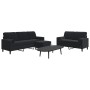 Schwarzes Samt-Sofaset mit 3 Kissenstücken. von , Sofas - Ref: Foro24-3278426, Preis: 694,62 €, Rabatt: %