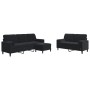 Schwarzes Samt-Sofaset mit 3 Kissenstücken. von , Sofas - Ref: Foro24-3278426, Preis: 694,62 €, Rabatt: %