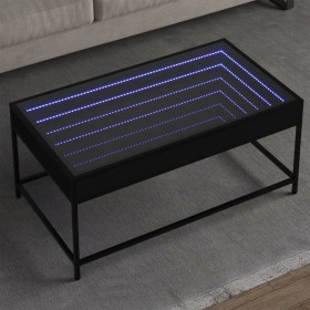 Coffee table with Infinity LED black 90x50x41 cm by , Coffee table - Ref: Foro24-847687, Price: 122,99 €, Discount: %