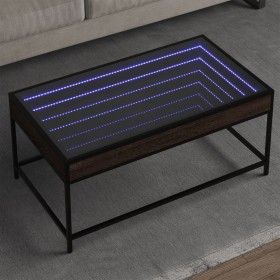 Coffee table with Infinity LED brown oak 90x50x41 cm by , Coffee table - Ref: Foro24-847691, Price: 122,99 €, Discount: %