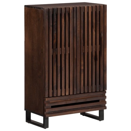 Tall solid mango wood sideboard in brown 60x34x100 cm by , CD and DVD storage - Ref: Foro24-377586, Price: 198,50 €, Discount: %