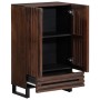 Tall solid mango wood sideboard in brown 60x34x100 cm by , CD and DVD storage - Ref: Foro24-377586, Price: 198,50 €, Discount: %