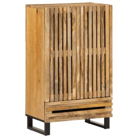 Tall solid wood rough mango sideboard 60x34x100 cm by , CD and DVD storage - Ref: Foro24-377584, Price: 176,15 €, Discount: %